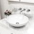 Vigo Lotus 16" Circular Stone Composite Vessel Bathroom Sink with 1.2 GPM 3" Wall Mounted Bathroom Faucet and Pop-Up Drain Assembly Brushed Nickel