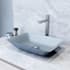 Vigo Sottile 18" Rectangular Glass Vessel Bathroom Sink with 1.2 GPM 12" Deck Mounted Bathroom Faucet and Pop-Up Drain Assembly Brushed Nickel