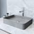 Vigo Tarragona Gothic 19" Rectangular Concrete Vessel Bathroom Sink with 1.2 GPM 11" Deck Mounted Bathroom Faucet and Pop-Up Drain Assembly Chrome