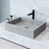 Vigo Coca Gothic 19" Rectangular Concrete Vessel Bathroom Sink with 1.2 GPM 11" Deck Mounted Bathroom Faucet and Pop-Up Drain Assembly Matte Black