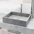Vigo Coca Gothic 19" Rectangular Concrete Vessel Bathroom Sink with 1.2 GPM 12" Deck Mounted Bathroom Faucet and Pop-Up Drain Assembly Brushed Nickel