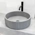 Vigo Windsor 16" Circular Concrete Vessel Bathroom Sink with 1.2 GPM 12" Deck Mounted Bathroom Faucet and Pop-Up Drain Assembly Matte Black