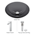 Vigo Giovanni 17" Circular Glass Vessel Bathroom Sink with 1.2 GPM 12" Deck Mounted Bathroom Faucet and Pop-Up Drain Assembly Chrome