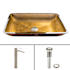 Vigo Donatello 22" Rectangular Glass Vessel Bathroom Sink with 1.2 GPM 12" Deck Mounted Bathroom Faucet and Pop-Up Drain Assembly Brushed Nickel