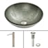Vigo Giovanni 17" Circular Glass Vessel Bathroom Sink with 1.2 GPM 12" Deck Mounted Bathroom Faucet and Pop-Up Drain Assembly Brushed Nickel