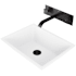 Vigo Vinca 18" Rectangular Stone Composite Vessel Bathroom Sink with 1.2 GPM 4" Wall Mounted Bathroom Faucet and Pop-Up Drain Assembly Matte Black