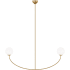 Visual Comfort Galassia 2 Light 54" Wide Linear Chandelier Burnished Brass