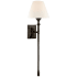 Visual Comfort Jane 26" Large Single Tail Sconce with Linen Shade by Alexa Hampton Gun Metal