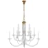 Visual Comfort Wharton 38" Chandelier in Clear Acrylic by AERIN Hand Rubbed Antique Brass