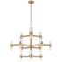 Visual Comfort Margita 45" Chandelier with Clear or White Glass by AERIN Hand Rubbed Antique Brass / Clear Glass