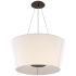Visual Comfort Hoop 26" Medium Inverted Hanging Linen Shade by Barbara Barry Bronze