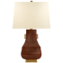 Visual Comfort Kang Jug 29" Lamp with Natural Percale Shade by E.F. Chapman Autumn Copper / Burnt Gold