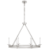 Visual Comfort Launceton 39" Large Oval Chandelier by E. F. Chapman Polished Nickel