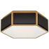 Visual Comfort Bradford 13" Hexagonal Flush Mount by kate spade NEW YORK Black / Soft Brass