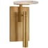 Visual Comfort Melange 11" Floating Alabaster Disc LED Sconce by Kelly Wearstler Antique Burnished Brass