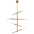 Visual Comfort Rousseau 48" Large Articulating Chandelier by Kelly Wearstler Antique Burnished Brass / Etched Crystal