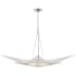 Visual Comfort Ori 55" Medium Linear LED Chandelier with Clear Lined Glass by Kelly Wearstler Polished Nickel