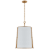 Visual Comfort Hastings 37" Large Pendant with Shade by Carrier and Company Hand Rubbed Antique Brass / White