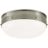 Visual Comfort Hicks 13" Small Flush Mount with White Glass by Thomas O'Brien Antique Nickel