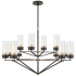 Visual Comfort Marais 45" Large Chandelier with White Glass by Thomas O'Brien Bronze / Hand Rubbed Antique Brass / Clear Glass