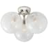 Visual Comfort Cristol 15" Large Triple Flush Mount with White Strie Glass by AERIN Polished Nickel