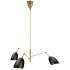 Visual Comfort Sommerard 50" Medium Triple-Arm Chandelier by AERIN Hand Rubbed Antique Brass / Black Shades