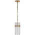 Visual Comfort Bonnington 14" Small Pendant with Crystal by AERIN Hand Rubbed Antique Brass