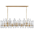 Visual Comfort Bonnington 55" Large Linear Chandelier with Crystal by AERIN Hand-Rubbed Antique Brass / Crystal