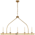 Visual Comfort Launceton 52" Large Linear Chandelier by E.F. Chapman Antique Burnished Brass