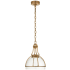 Visual Comfort Gracie 13" Medium Dome LED Pendant by Chapman & Myers Antique Burnished Brass / Clear Glass