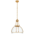 Visual Comfort Gracie 19" Large Dome LED Pendant by Chapman & Myers Antique Burnished Brass / Clear Glass