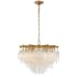 Visual Comfort Cora 31" Small Cascading Alabaster Chandelier by Chapman & Myers Antique Burnished Brass