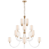 Visual Comfort Clarice 44" Large Chandelier in Clear Acrylic by Julie Niell Clear Acrylic / Antique Brass