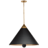 Visual Comfort Cleo 30" Large Pendant with Metal Shade by Kelly Wearstler Antique Burnished Brass / Black
