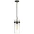Visual Comfort Presidio 14" Small Pendant with Clear Glass by Ian K. Fowler Bronze
