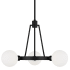 Visual Comfort Clybourn 3 Light 21" Wide Ring Chandelier with Frosted Glass Shades Midnight Black