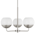 Visual Comfort Alvin 3 Light 20" Wide Chandelier with Frosted Glass Shades Brushed Nickel