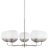 Visual Comfort Alvin 5 Light 26" Wide Chandelier with Frosted Glass Shades Brushed Nickel