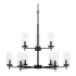Visual Comfort Zire 9 Light 32" Wide LED Outdoor Pillar Candle Chandelier Midnight Black