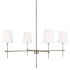 Visual Comfort Baker 4 Light 36" Wide Chandelier Antique Brushed Nickel