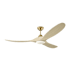 Visual Comfort Maverick 60" 3 Blade Indoor LED Ceiling Fan Burnished Brass / Washed White Oak