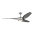 Visual Comfort Touro 60" 3 Blade Indoor LED Ceiling Fan Brushed Steel