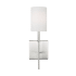 Visual Comfort Foxdale 15" Tall LED Bathroom Sconce with Linen Shade Brushed Nickel