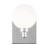 Visual Comfort Clybourn 8" Tall Bathroom Sconce with Frosted Glass Shade Chrome