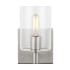 Visual Comfort Fullton 8" Tall Bathroom Sconce with Clear Glass Shade Brushed Nickel