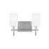 Visual Comfort Oak Moore 2 Light 14" Wide Vanity Light with Frosted Glass Shades Brushed Nickel