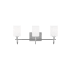 Visual Comfort Oak Moore 3 Light 24" Wide LED Vanity Light with Frosted Glass Shades Brushed Nickel