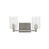 Visual Comfort Fullton 2 Light 14" Wide Vanity Light with Clear Glass Shades Brushed Nickel