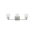 Visual Comfort Fullton 3 Light 25" Wide LED Vanity Light with Clear Glass Shades Brushed Nickel