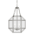 Visual Comfort Morrison 3 Light 14" Wide Taper Candle Pendant with Clear Glass Shade Antique Brushed Nickel